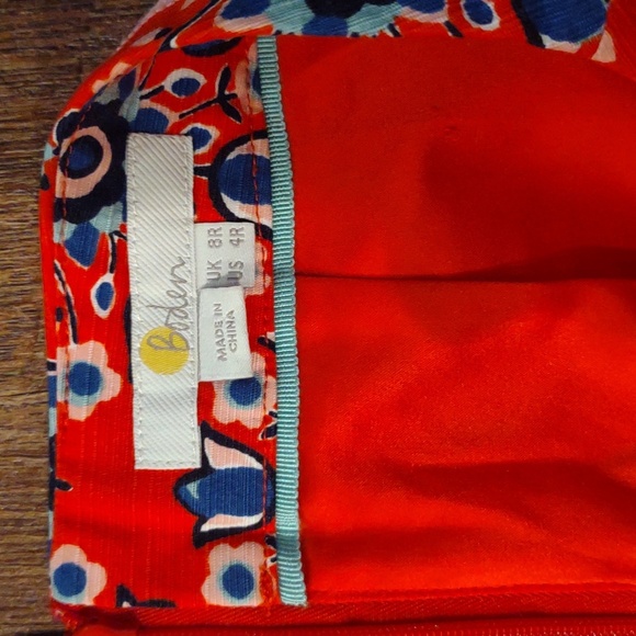 Boden womens 4R coral  flower print lined pencil skirt - Picture 3 of 5